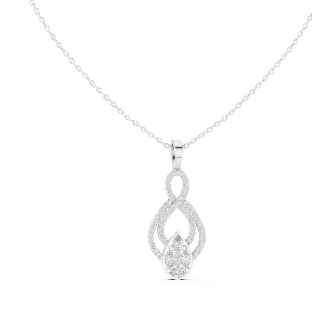 Luxury Infinity Teardrop Diamond Pendant for Women