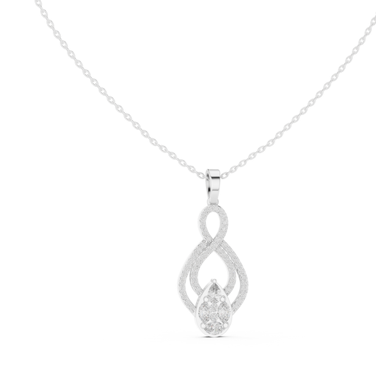 Luxury Infinity Teardrop Diamond Pendant for Women