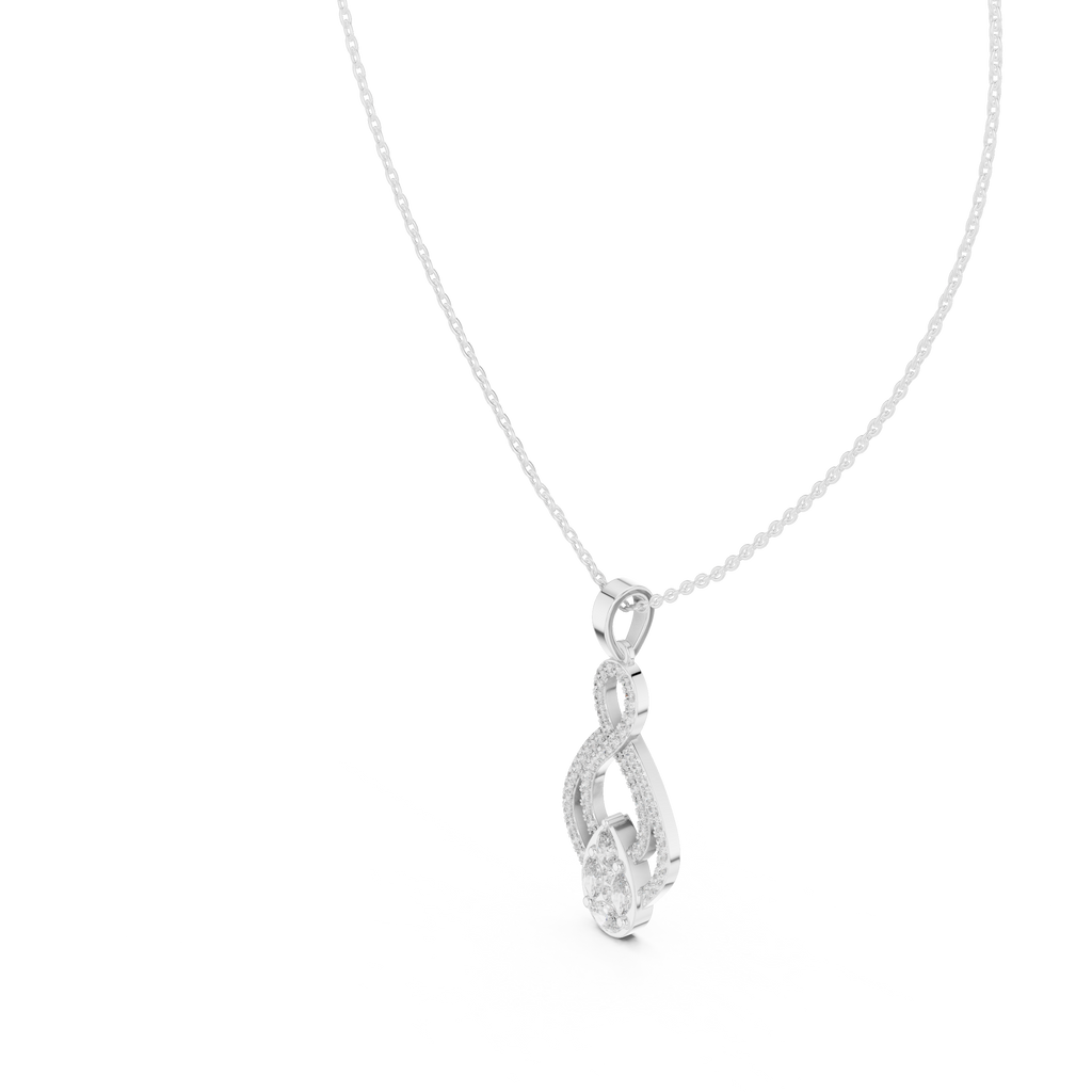 Luxury Infinity Teardrop Diamond Pendant for Women