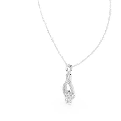 Luxury Infinity Teardrop Diamond Pendant for Women