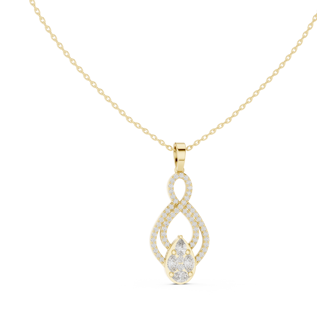 Luxury Infinity Teardrop Diamond Pendant for Women