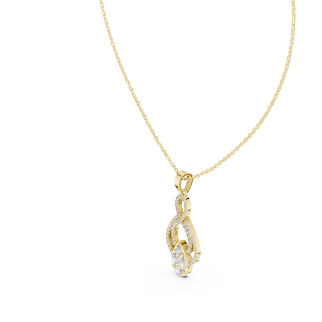 Luxury Infinity Teardrop Diamond Pendant for Women