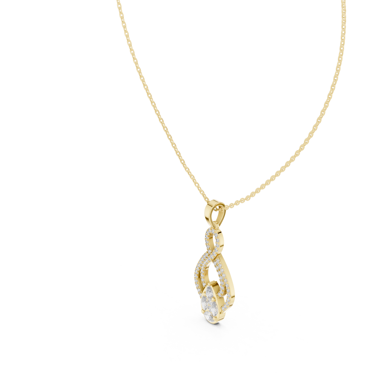 Luxury Infinity Teardrop Diamond Pendant for Women