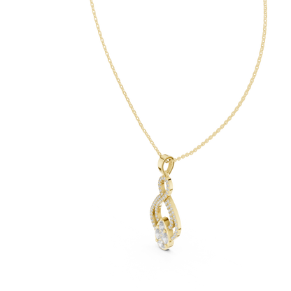 Luxury Infinity Teardrop Diamond Pendant for Women