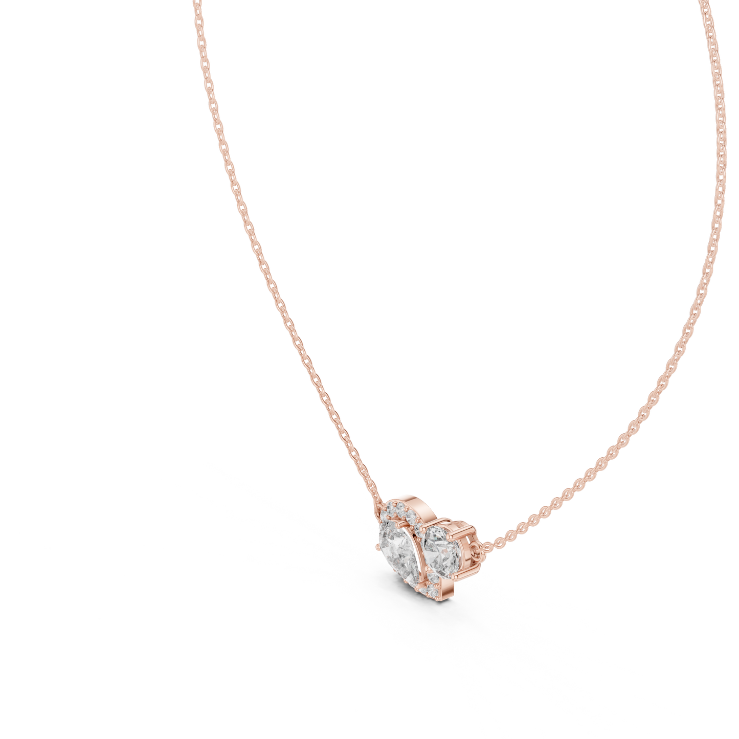 Rose Gold Dual Stone Pendant