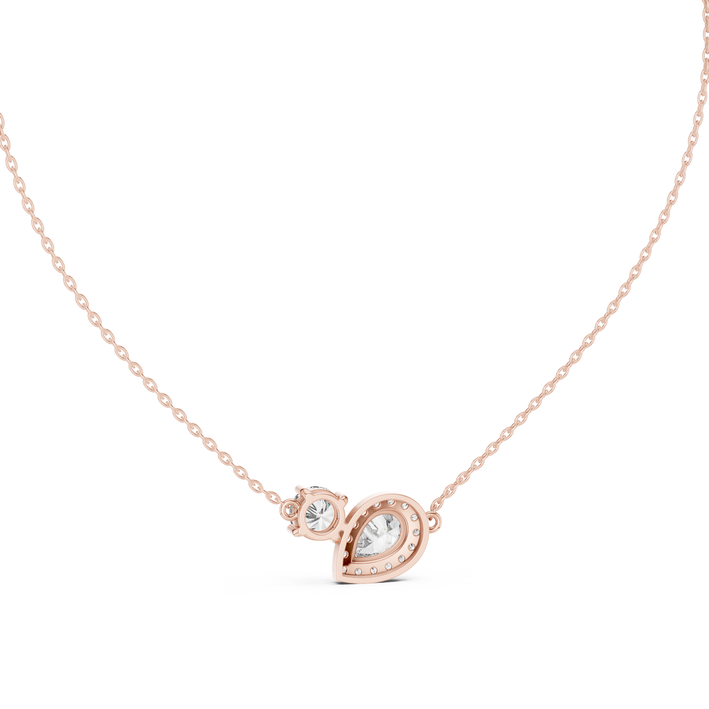 Rose Gold Dual Stone Pendant
