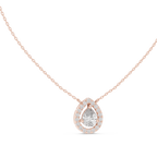 Luxury Teardrop Diamond Pendant Necklace with Halo Design