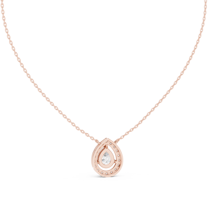 Luxury Teardrop Diamond Pendant Necklace with Halo Design