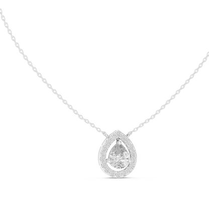 Luxury Teardrop Diamond Pendant Necklace with Halo Design