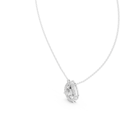 Luxury Teardrop Diamond Pendant Necklace with Halo Design