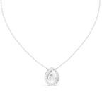 Luxury Teardrop Diamond Pendant Necklace with Halo Design
