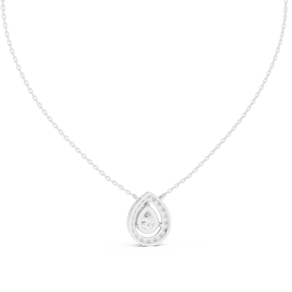 Luxury Teardrop Diamond Pendant Necklace with Halo Design