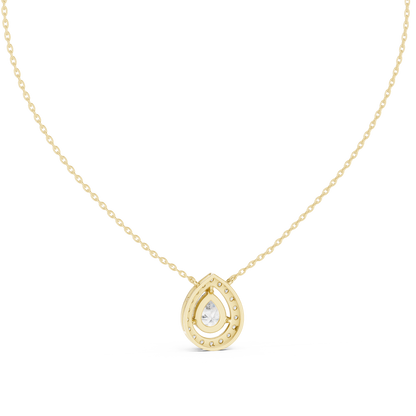 Luxury Teardrop Diamond Pendant Necklace with Halo Design