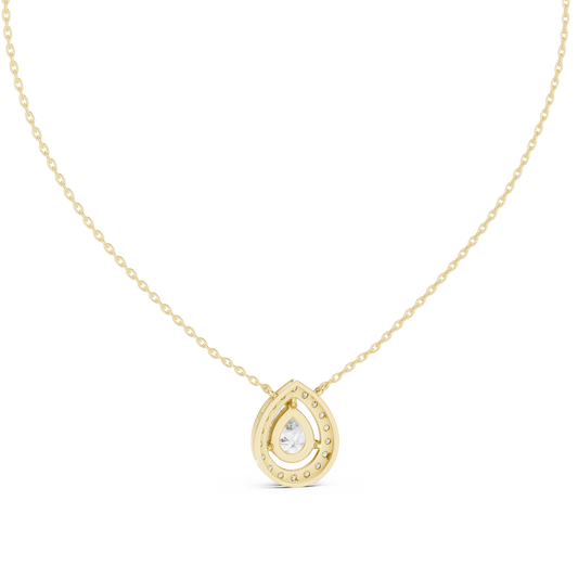 Luxury Teardrop Diamond Pendant Necklace with Halo Design