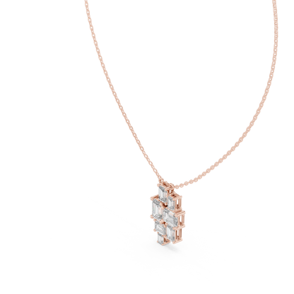 Luxury Geometric Diamond Necklace with Cluster Design