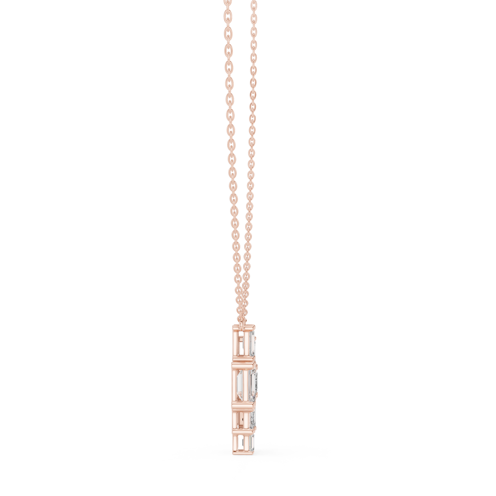 Luxury Geometric Diamond Necklace with Cluster Design