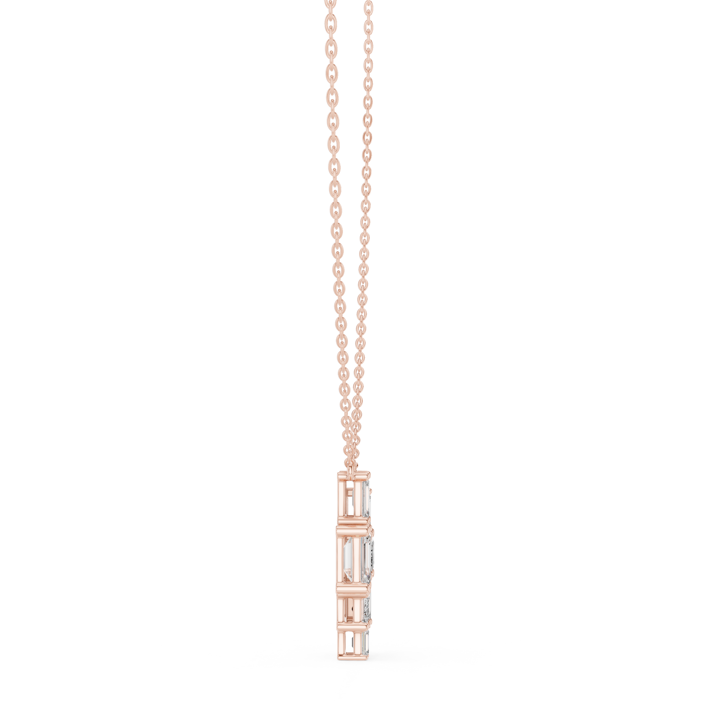 Luxury Geometric Diamond Necklace with Cluster Design