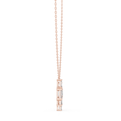 Luxury Geometric Diamond Necklace with Cluster Design