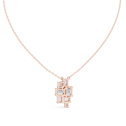 Luxury Geometric Diamond Necklace with Cluster Design