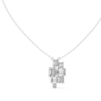 Luxury Geometric Diamond Necklace with Cluster Design