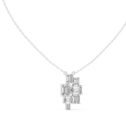 Luxury Geometric Diamond Necklace with Cluster Design