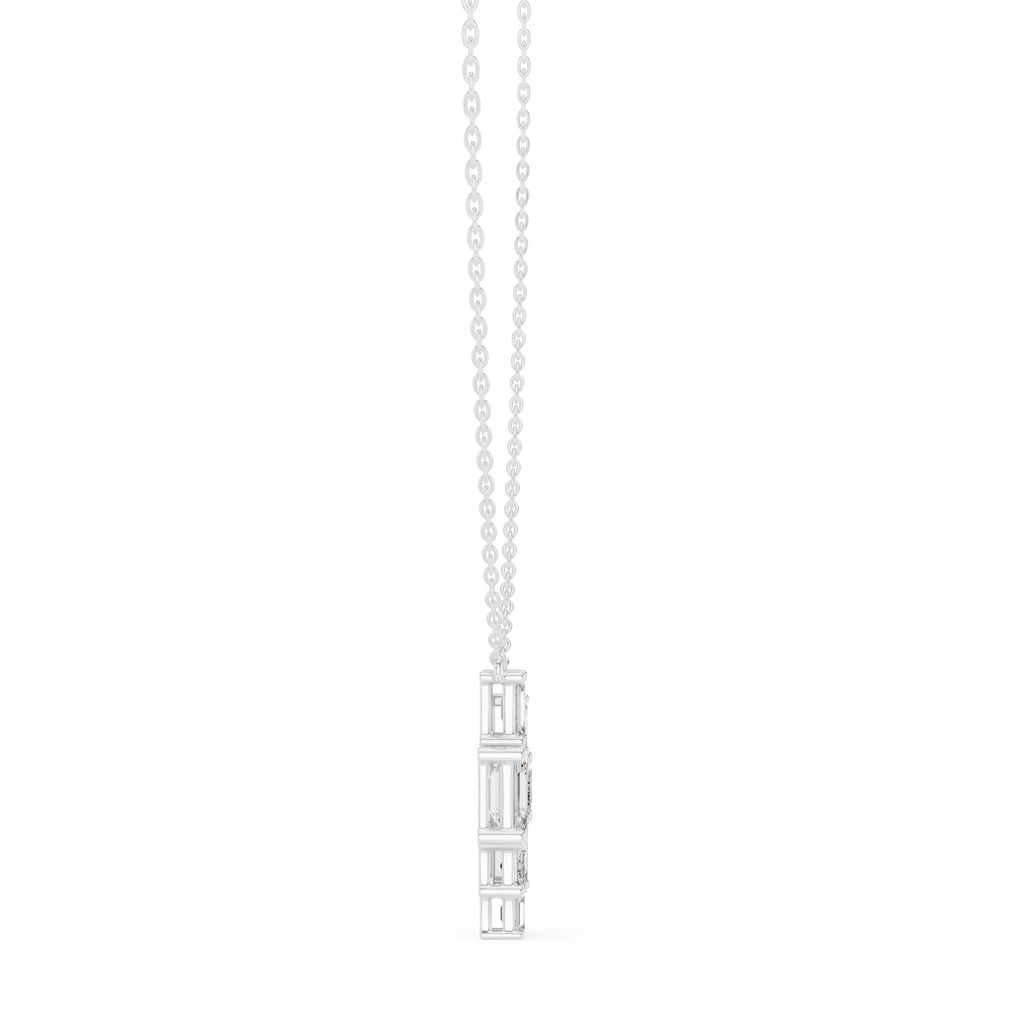 Luxury Geometric Diamond Necklace with Cluster Design