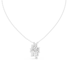 Luxury Geometric Diamond Necklace with Cluster Design