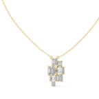 Luxury Geometric Diamond Necklace with Cluster Design