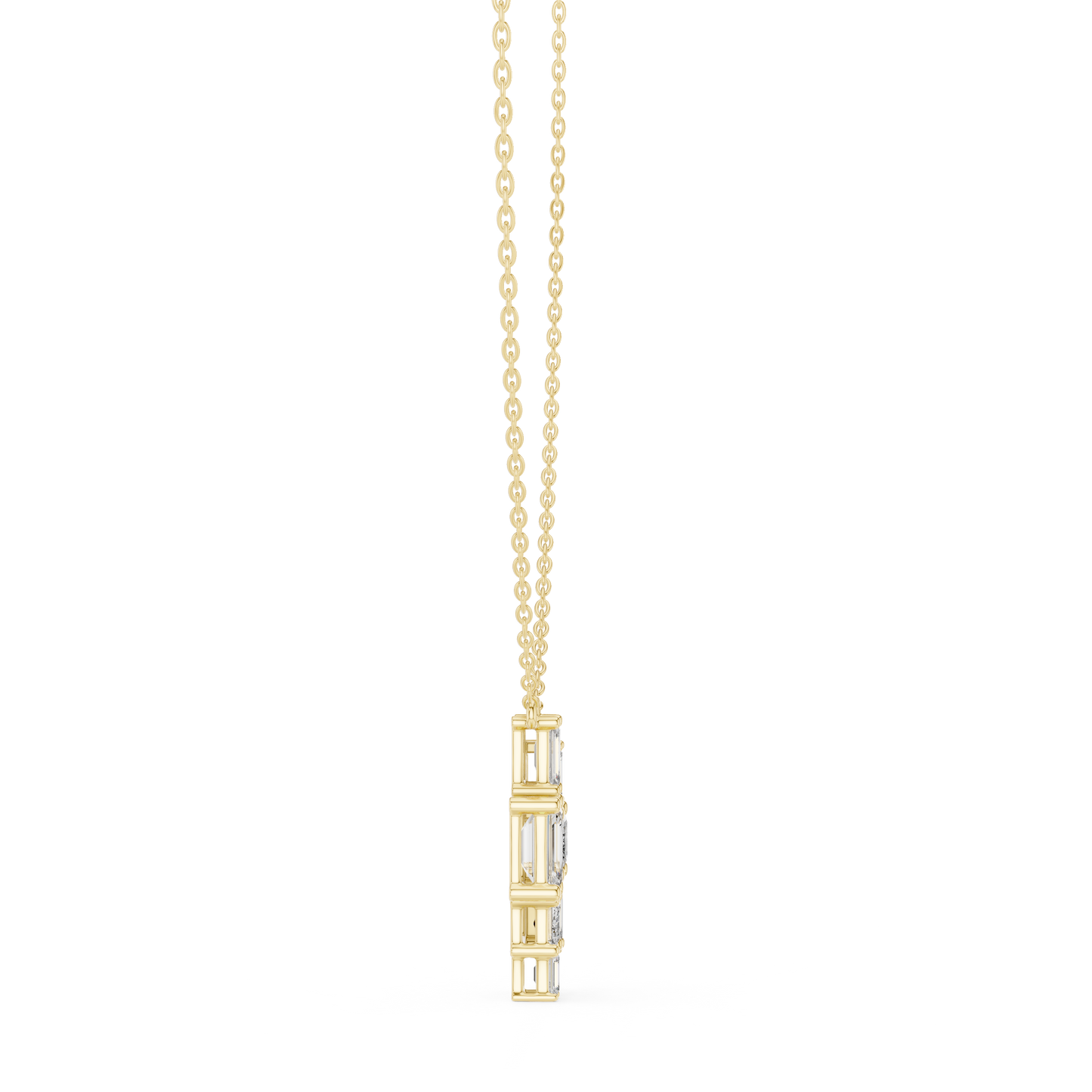 Luxury Geometric Diamond Necklace with Cluster Design