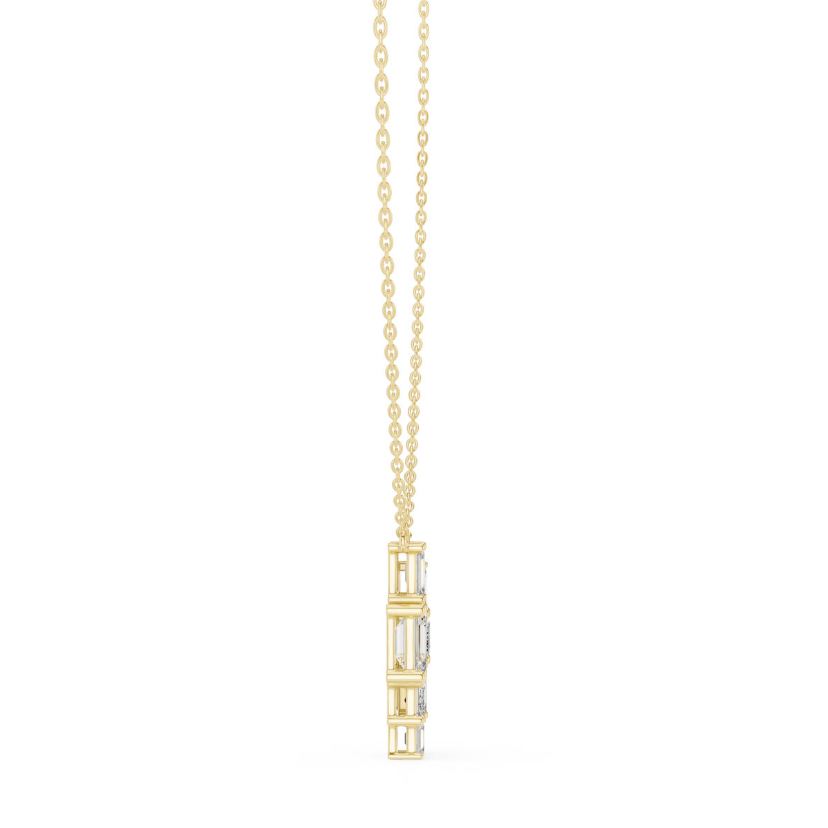 Luxury Geometric Diamond Necklace with Cluster Design