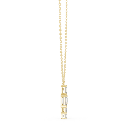 Luxury Geometric Diamond Necklace with Cluster Design