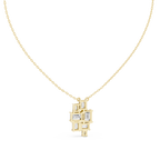 Luxury Geometric Diamond Necklace with Cluster Design