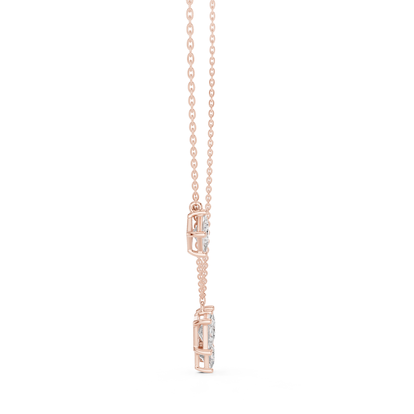 Stylish Multi-Stone Diamond Pendant with Delicate Chain