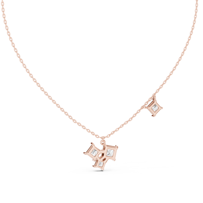 Stylish Multi-Stone Diamond Pendant with Delicate Chain