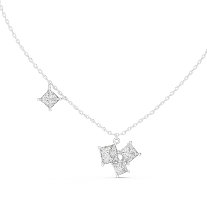 Stylish Multi-Stone Diamond Pendant with Delicate Chain