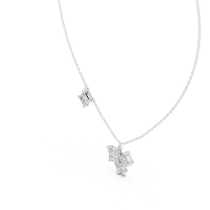 Stylish Multi-Stone Diamond Pendant with Delicate Chain