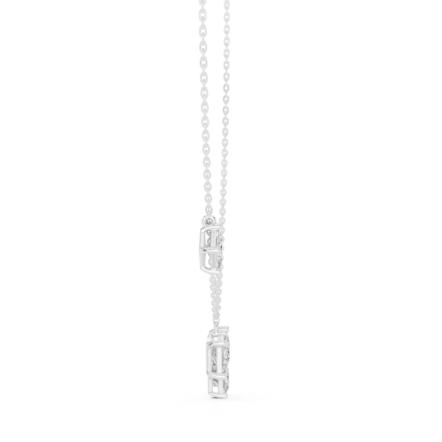 Stylish Multi-Stone Diamond Pendant with Delicate Chain
