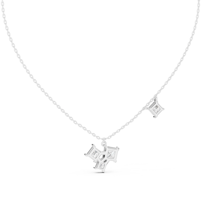 Stylish Multi-Stone Diamond Pendant with Delicate Chain
