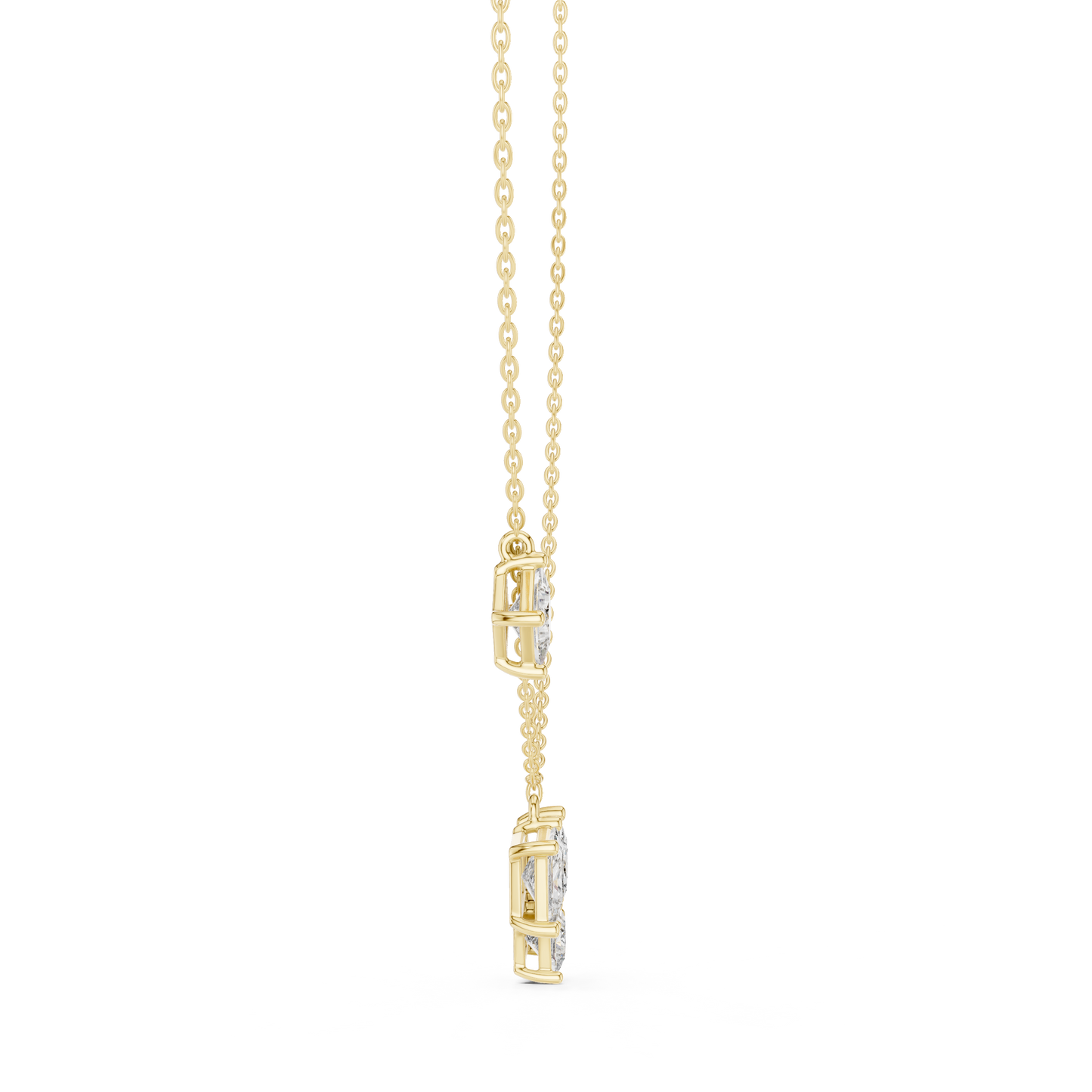 Stylish Multi-Stone Diamond Pendant with Delicate Chain