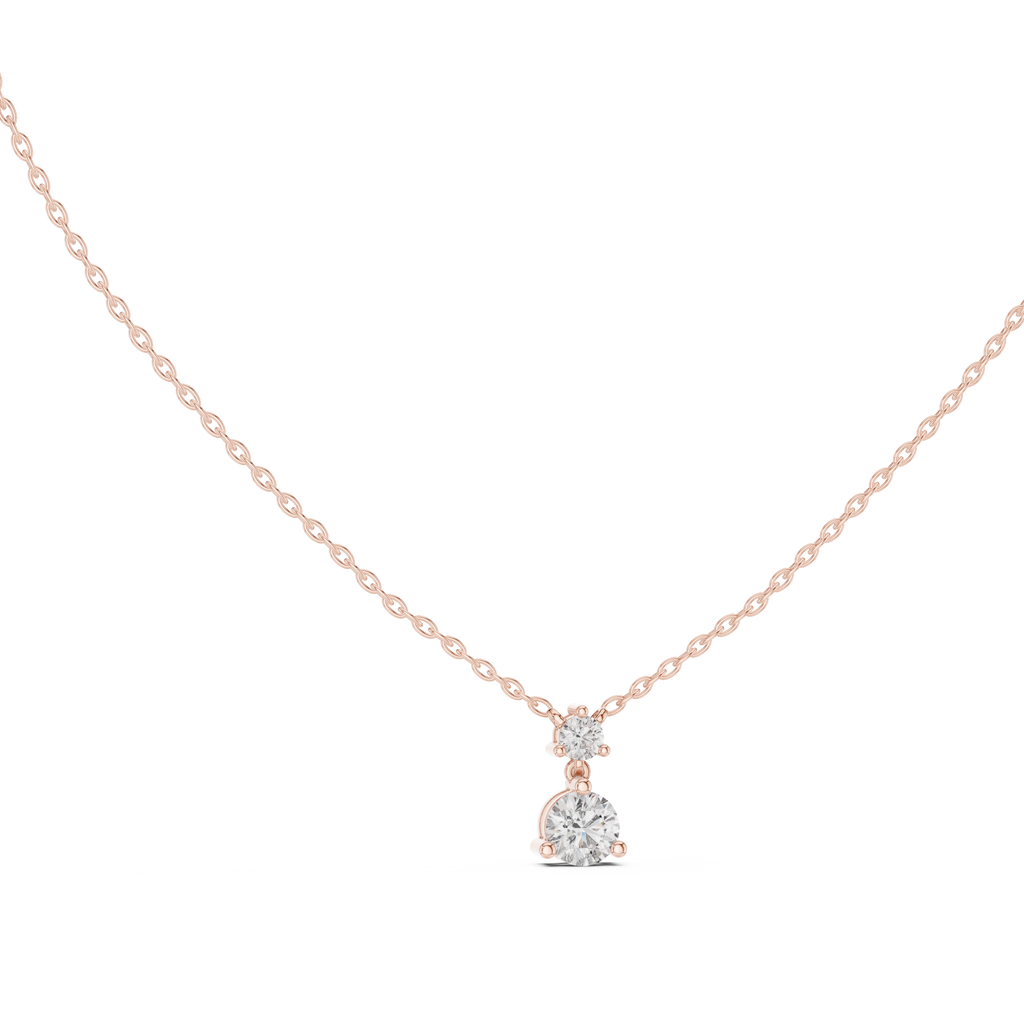 Premium Round Diamond Drop Pendant Necklace