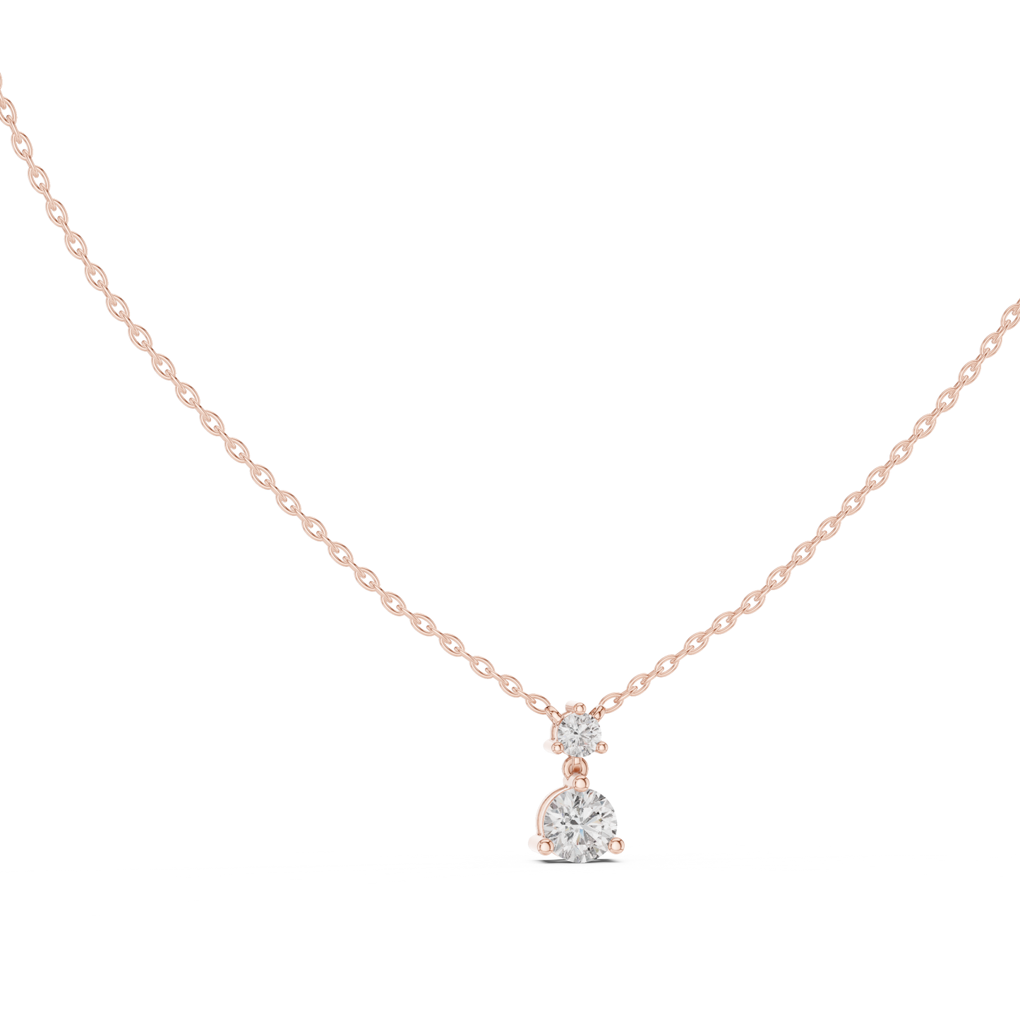 Premium Round Diamond Drop Pendant Necklace