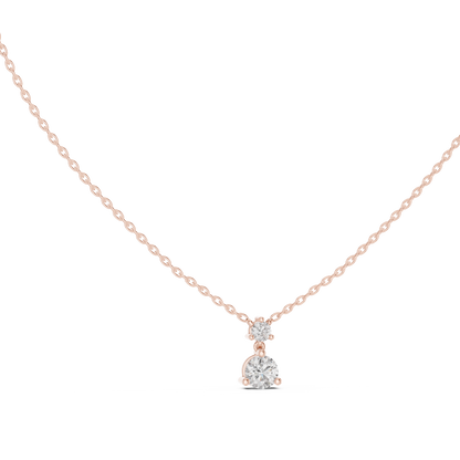 Premium Round Diamond Drop Pendant Necklace