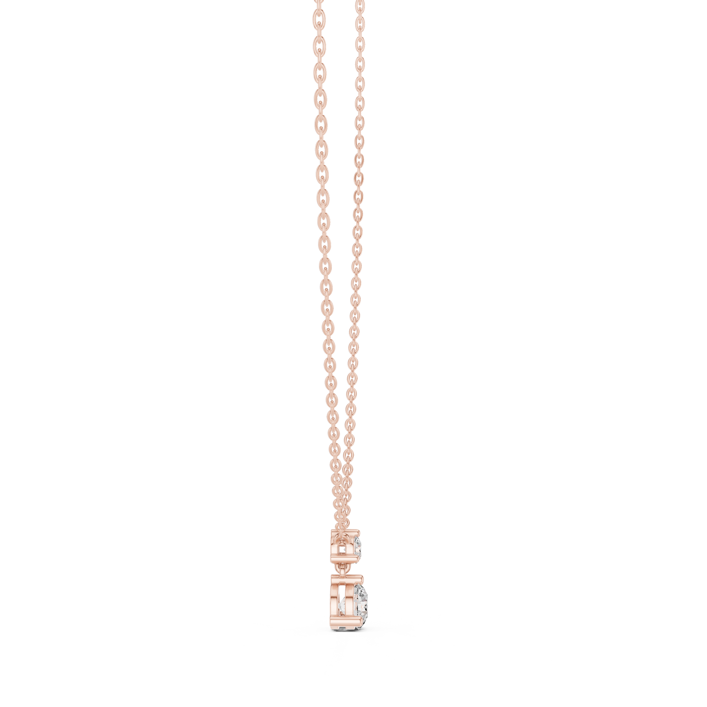 Premium Round Diamond Drop Pendant Necklace