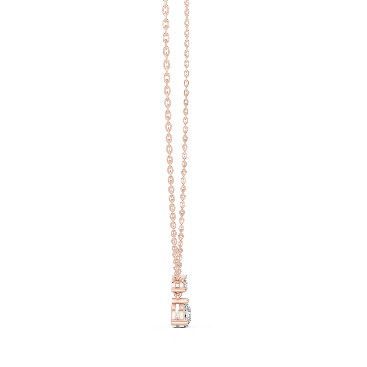 Premium Round Diamond Drop Pendant Necklace