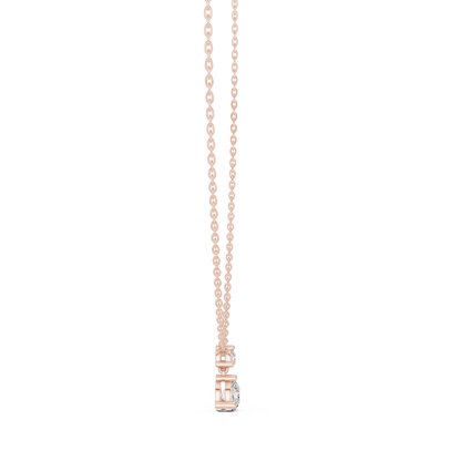 Premium Round Diamond Drop Pendant Necklace