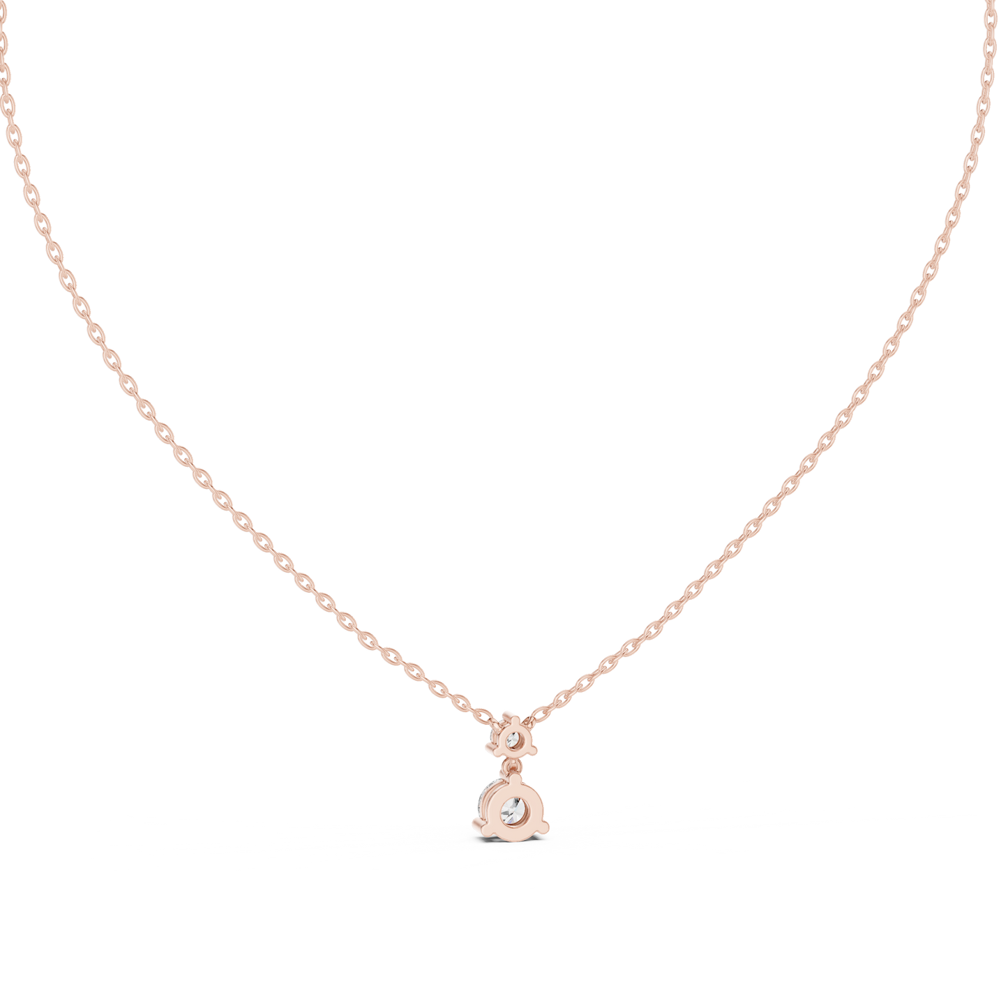 Premium Round Diamond Drop Pendant Necklace