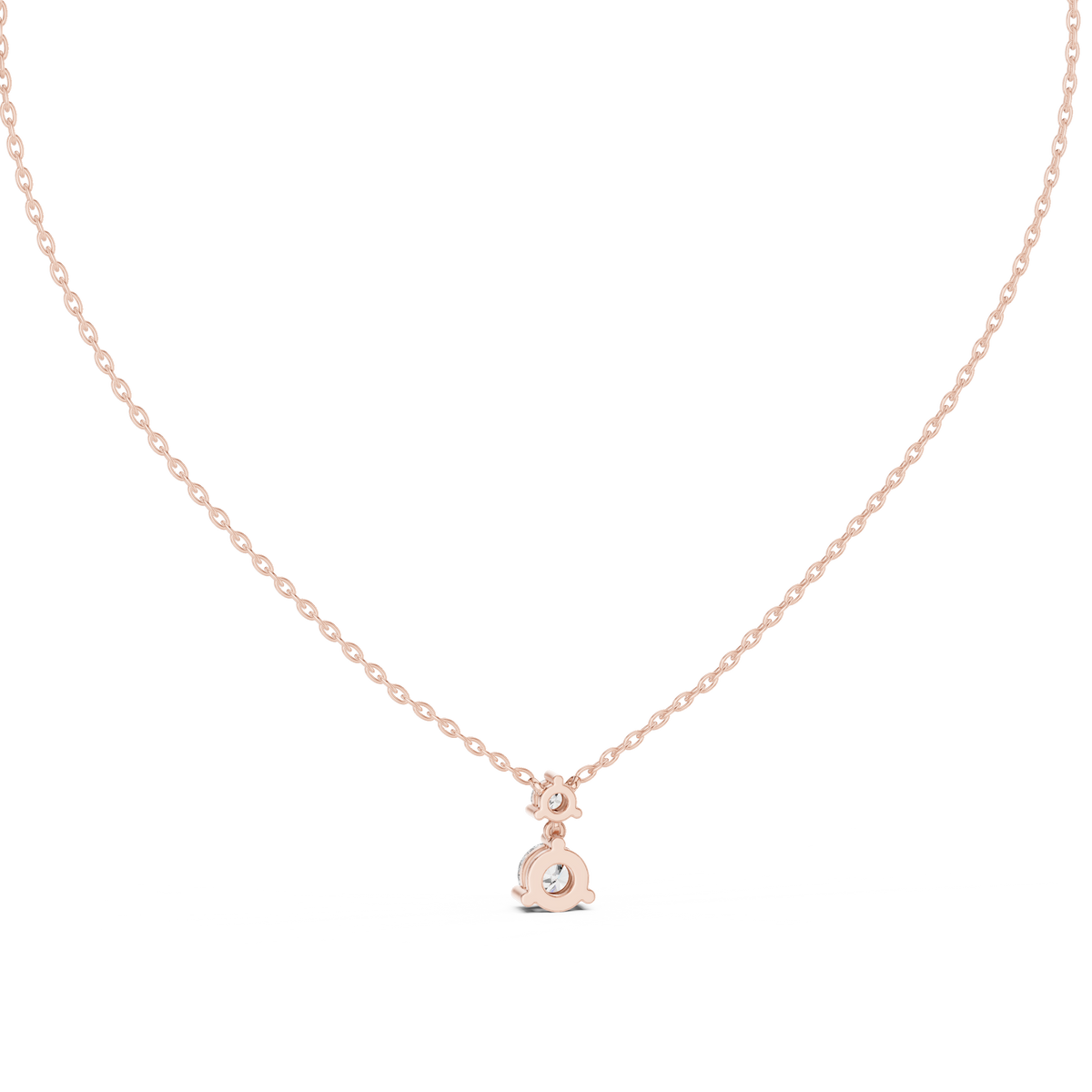 Premium Round Diamond Drop Pendant Necklace