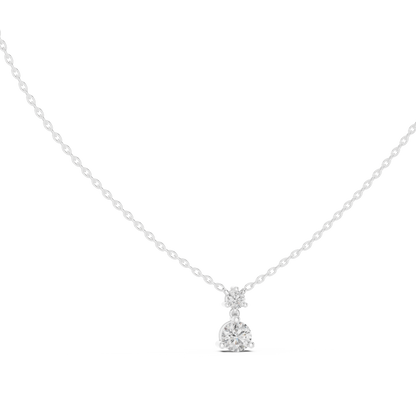 Premium Round Diamond Drop Pendant Necklace