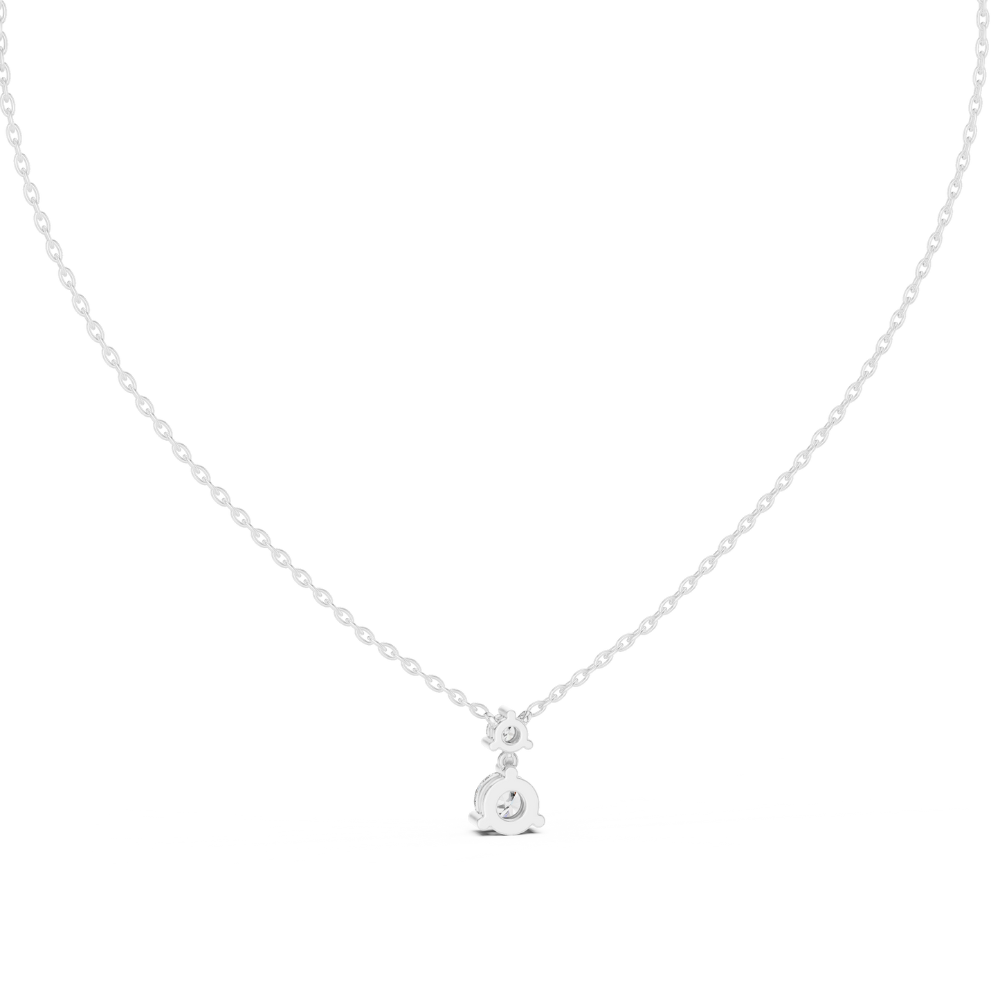 Premium Round Diamond Drop Pendant Necklace