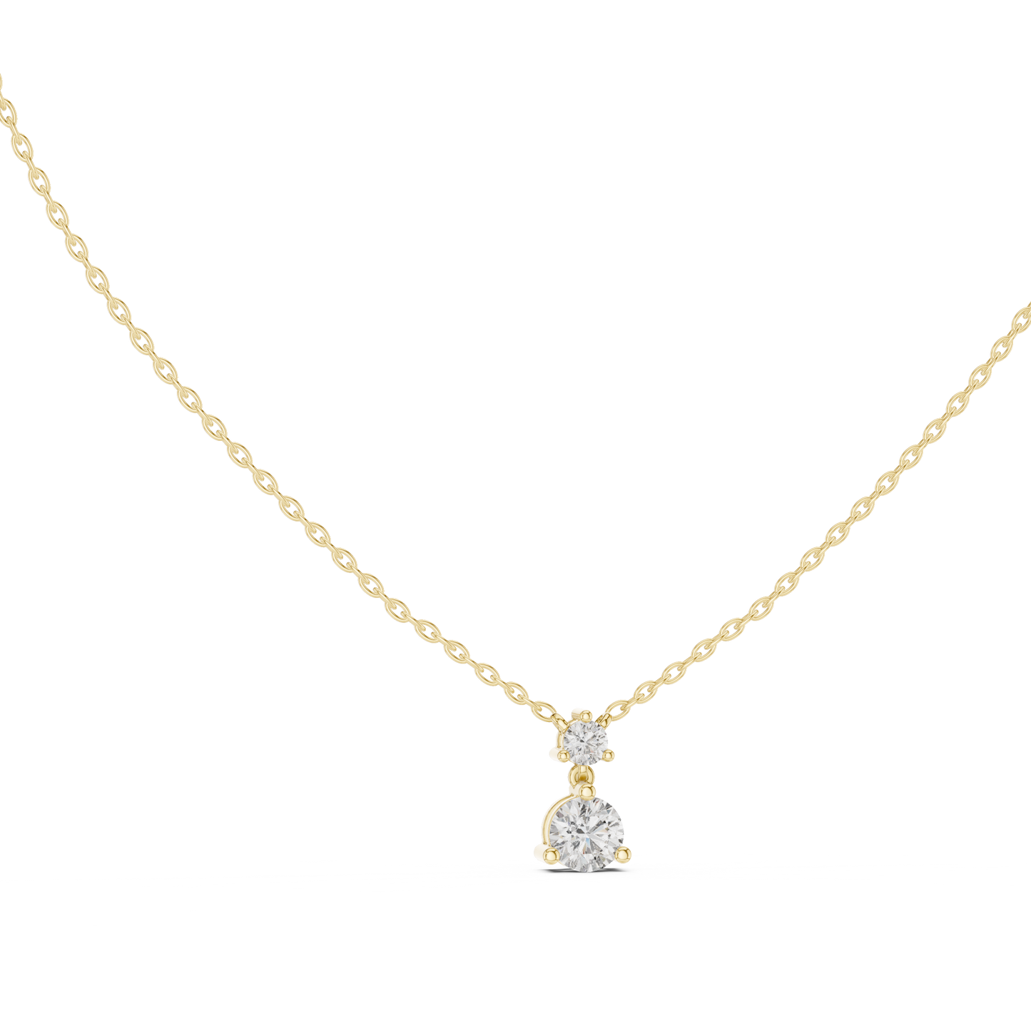Premium Round Diamond Drop Pendant Necklace